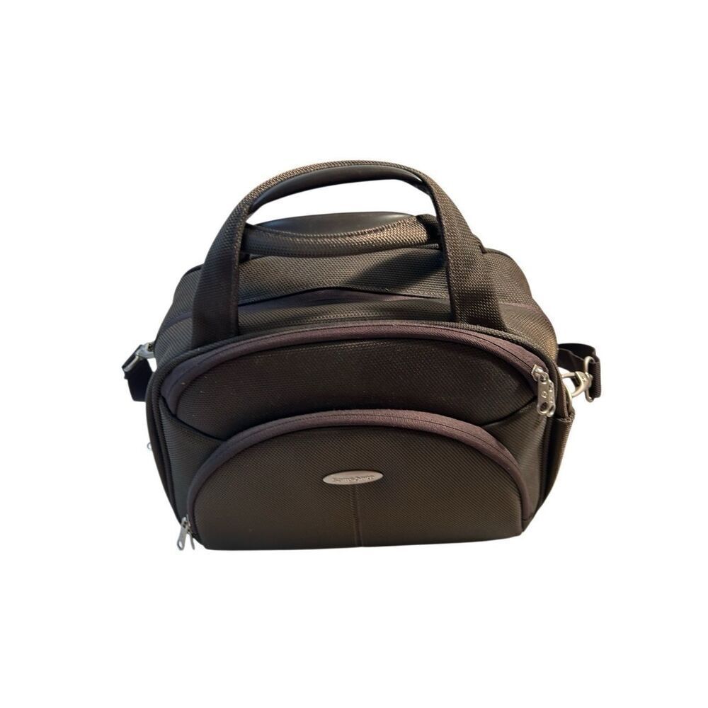 Samsonite zipper carry on travel bag airplane‎ size 5.5x6.5" adjustable strap